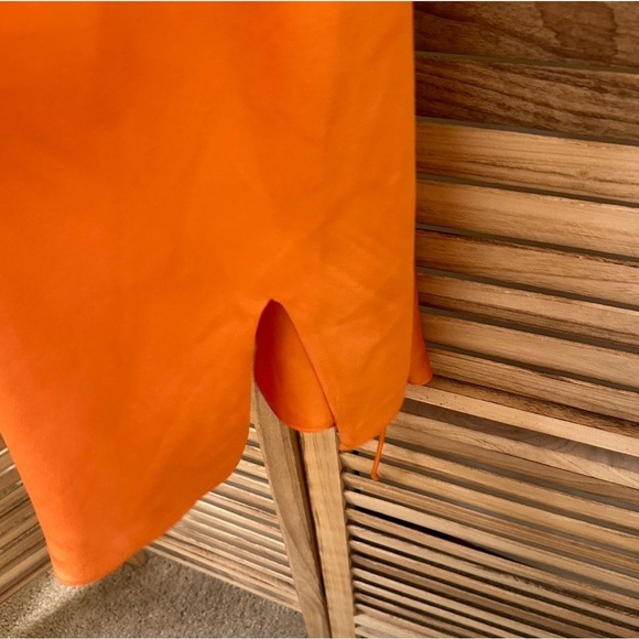 STAUD Mini Bellamy Satin Slip Dress Nectarine Size S - Picture 5 of 8